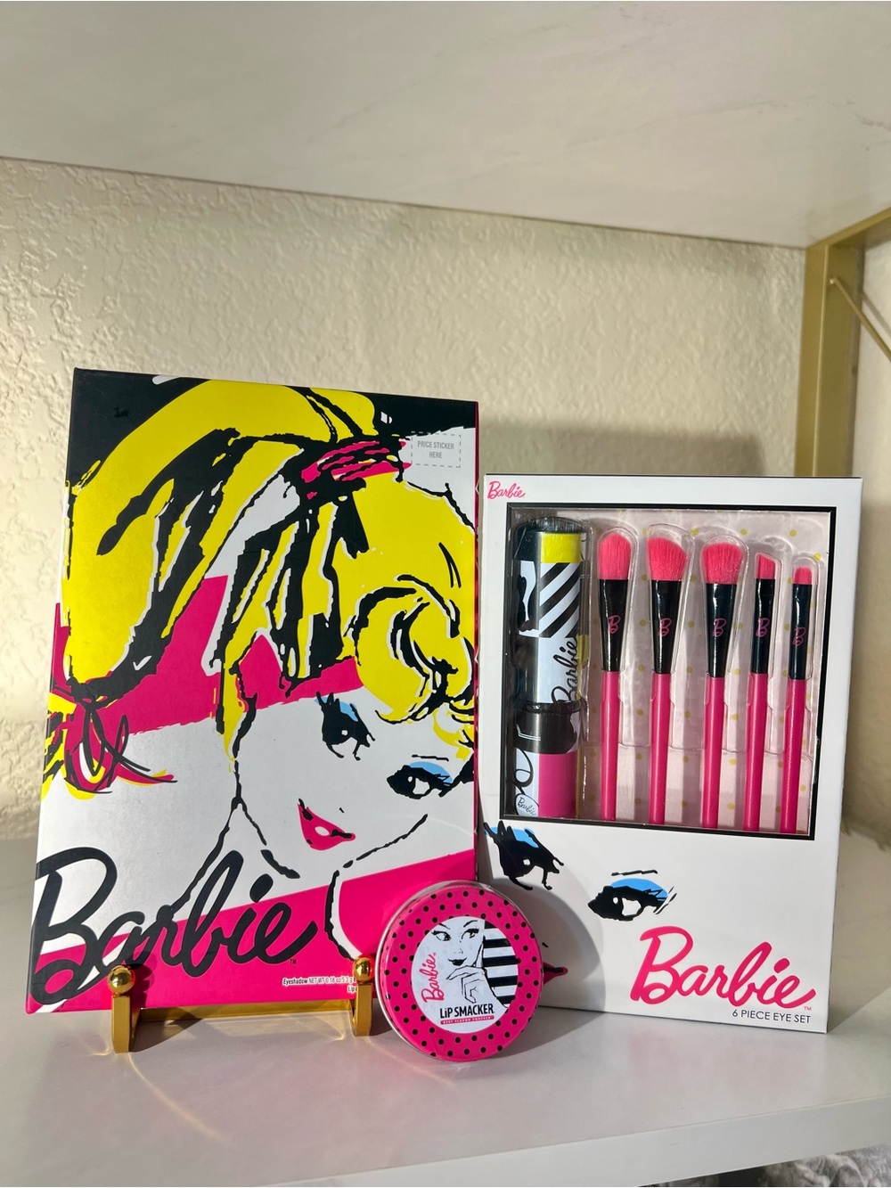 Limited Edition Barbie Beauty Book, 6 PC Eye Brush Set and Lip Smacker Balm